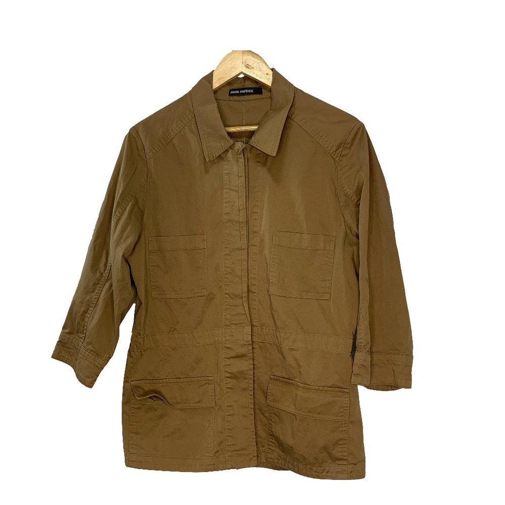 John Patrick Women's Brown Cotton Utility Jacket L